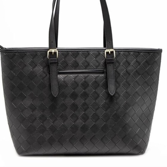 Host Pick! NWT London Fog Kylar Woven Tote Black - Picture 2 of 3
